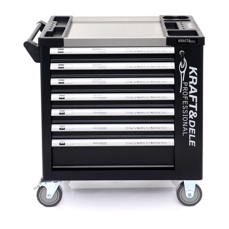 Casa si Gradina - Constructii - Depozitare, transport si protectie - Organizatoare si cutii scule - Dulap pentru scule, Kraft&Dele, 7 Sertare, Design Robust cu Incuietori,  KD1070 - Infinity.ro