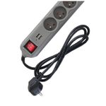 Casa si Gradina - Electrice - Accesorii electrice - Prelungitoare, triple, fise - Prelungitor electric, Kraft&Dele, KD4033, 1.5m, 5 prize, 2 USB - Infinity.ro