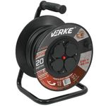 Casa si Gradina - Electrice - Accesorii electrice - Prelungitoare, triple, fise - Cablu prelungitor pe bobina, Verke, 20m, 4 prize, 3X1.5 mm, V70012 - Infinity.ro