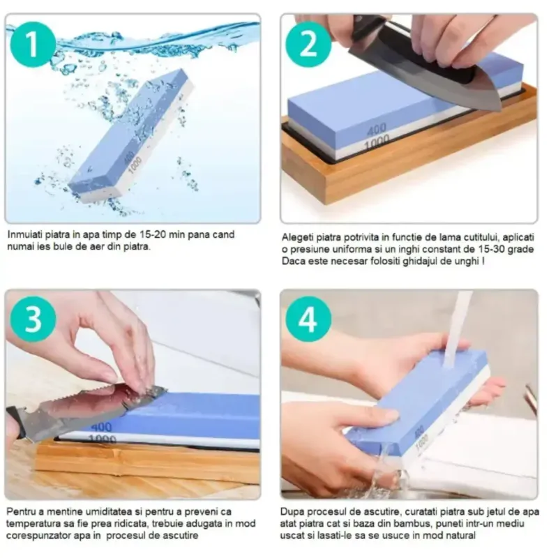 Casa si Gradina - Bucatarie si vesela - Ustensile bucatarie - Ascutitoare cutite - Set piatra de ascutit cutite,Top Defender, TOP1576, granulatii 400/1000 si 3000/8000 - Infinity.ro
