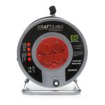 Casa si Gradina - Electrice - Accesorii electrice - Prelungitoare, triple, fise - Prelungitor electric, Kraft&Dele KD4021, 30 m, 3x2.5 mm, pe tambur - Infinity.ro