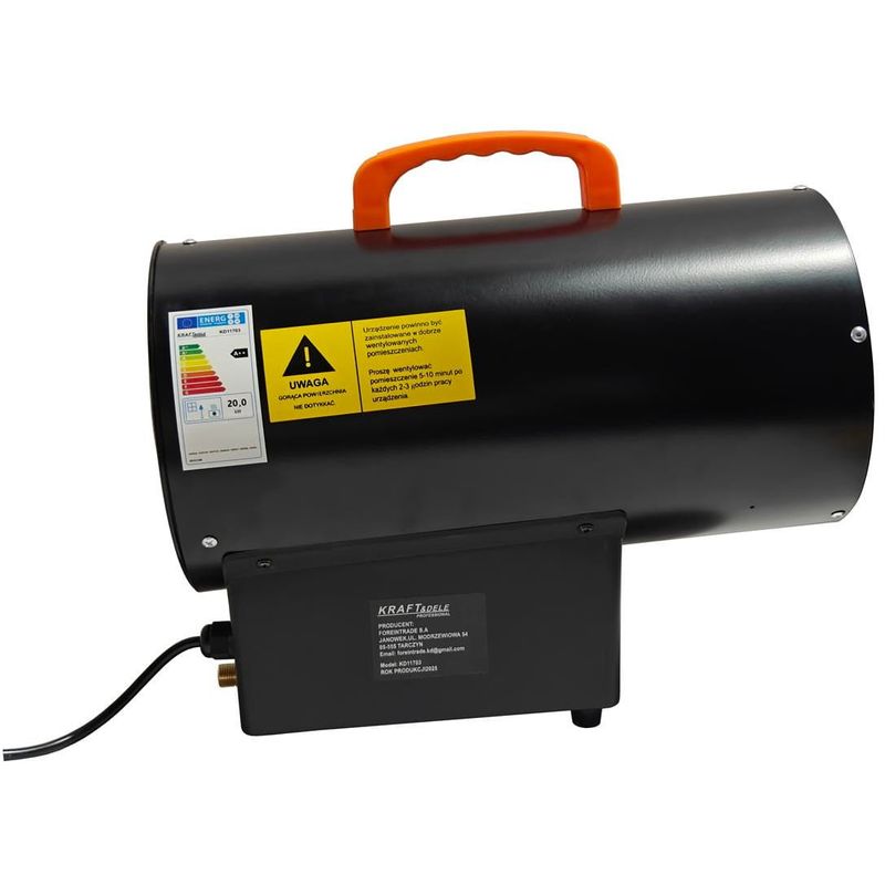 Casa si Gradina - Electrice - Echipamente electrice - Aeroterme industriale - Set pentru incalzire tun de caldura pe gaz 20kw si prelungitor 30M, d11703+v70102 - Infinity.ro