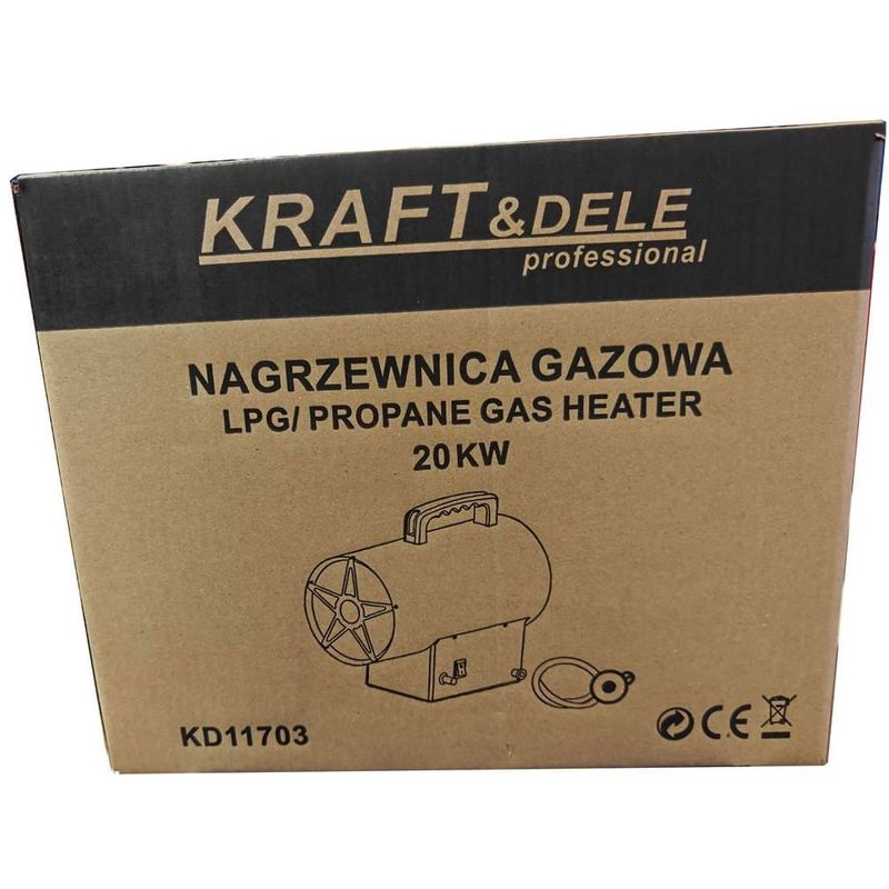 Casa si Gradina - Electrice - Echipamente electrice - Aeroterme industriale - Set pentru incalzire tun de caldura pe gaz 20kw si prelungitor 30M, d11703+v70102 - Infinity.ro