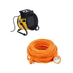 Casa si Gradina - Termice - Generatoare de aer cald - Set aeroterma electrica 3.5 kW si prelungitor 30M, D11728+V70102 - Infinity.ro