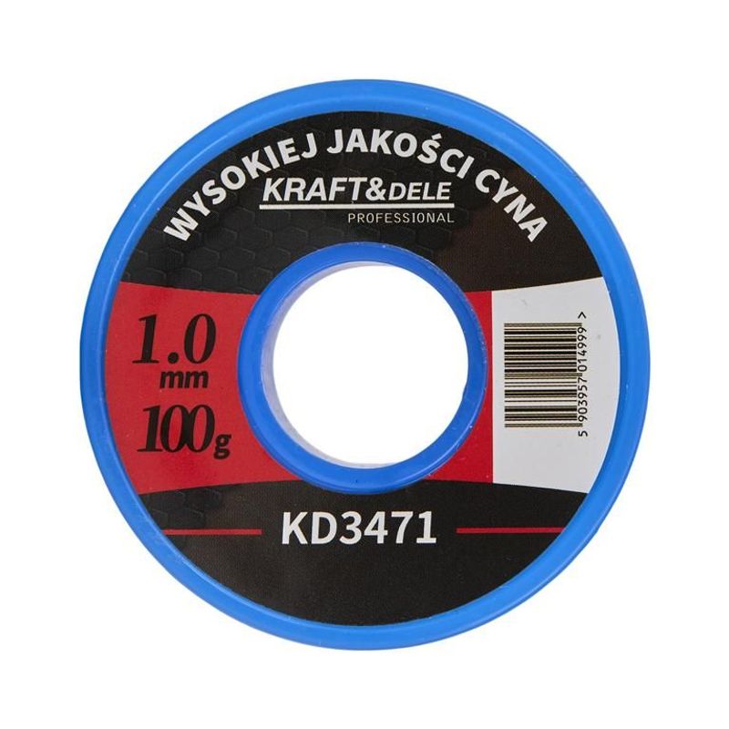 Casa si Gradina - Constructii - Scule electrice si accesorii - Pistoale de lipit - Sarma de Lipit fara colofoniu 1MM 100G, Kraft&Dele, KD3471 - Infinity.ro