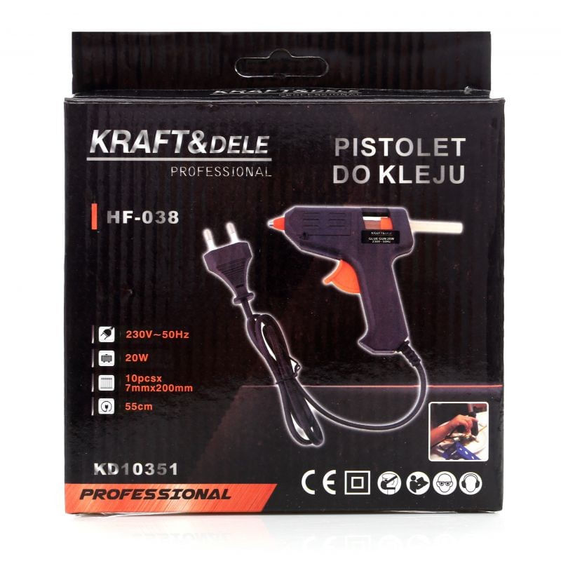 Casa si Gradina - Constructii - Scule electrice si accesorii - Pistoale de lipit - Pistol de lipit cu silicon, 20W, KD10351, Kraft&Dele - Infinity.ro