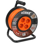 Casa si Gradina - Electrice - Accesorii electrice - Prelungitoare, triple, fise - Prelungitor bobina, Verke, 40m, 4 prize, 3x1.5mm, V70011 - Infinity.ro