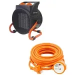 Casa si Gradina - Electrice - Echipamente electrice - Aeroterme industriale - Kit prelungitor 20m si aeroterma electrica, 2.5 kW, 2500 W, cu termostat, D11727+v70101 - Infinity.ro