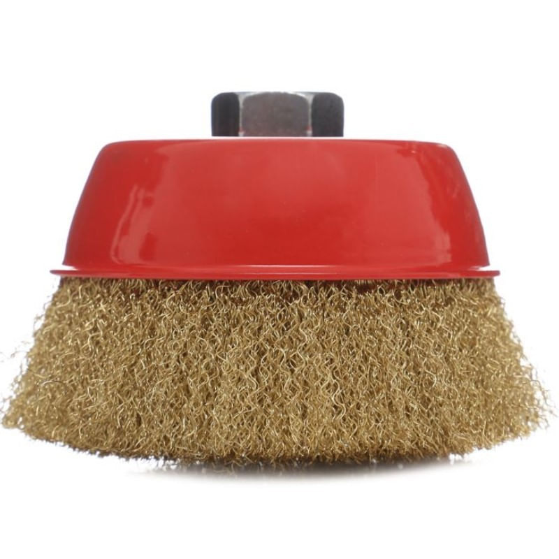 Casa si Gradina - Constructii - Scule electrice si accesorii - Accesorii polizare si slefuire - Perie pentru polizor unghiular, Kraft&Dele, din alama, M14, 125mm - Infinity.ro
