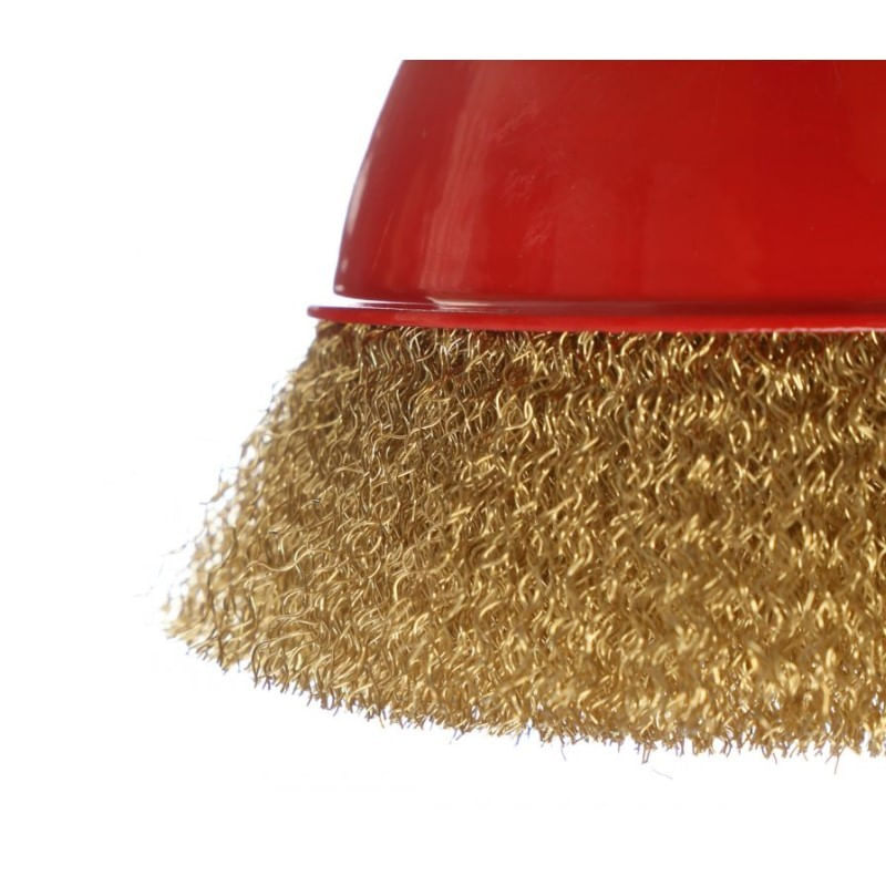 Casa si Gradina - Constructii - Scule electrice si accesorii - Accesorii polizare si slefuire - Perie pentru polizor unghiular, Kraft&Dele, din alama, M14, 125mm - Infinity.ro