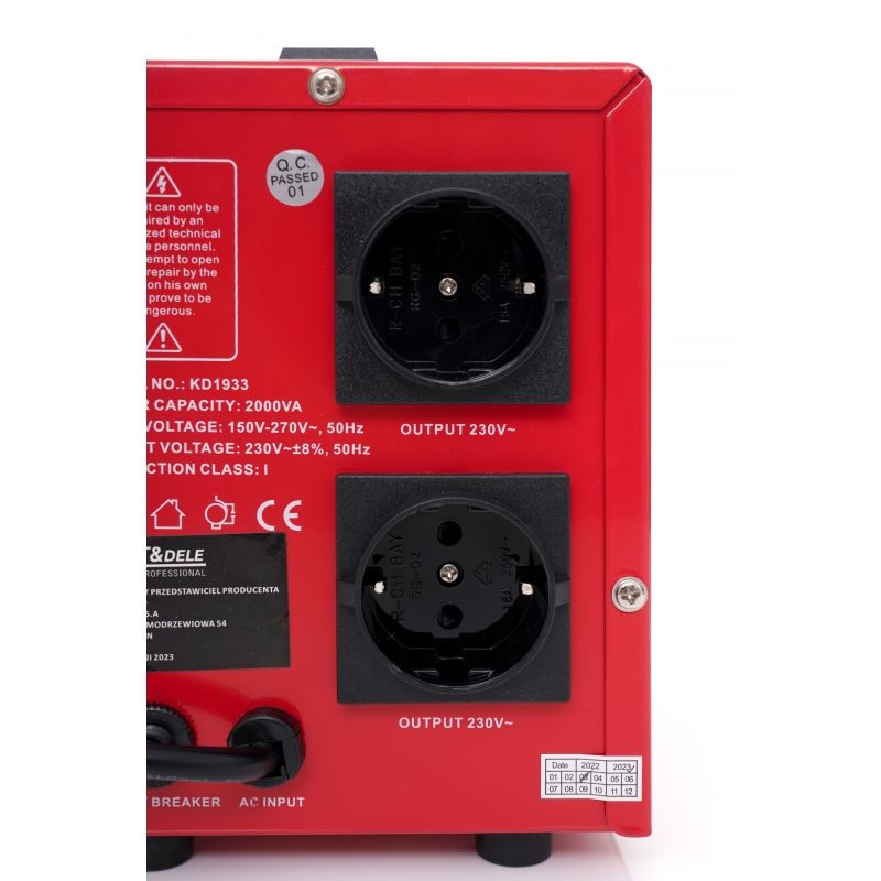 Casa si Gradina - Electrice - Accesorii electrice - Stabilizatoare tensiune si ups - Stabilizator de tensiune, AVR 2000VA 230V, KD1933, Kraft&Dele - Infinity.ro