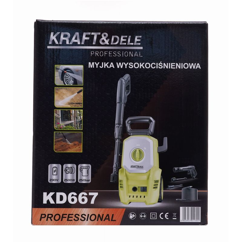 Casa si Gradina - Constructii - Scule electrice si accesorii - Aparate de spalat cu presiune - Aparat de spalat sub presiune, Kraft&dele, pana la 250 bari, 2500w, KD667 - Infinity.ro