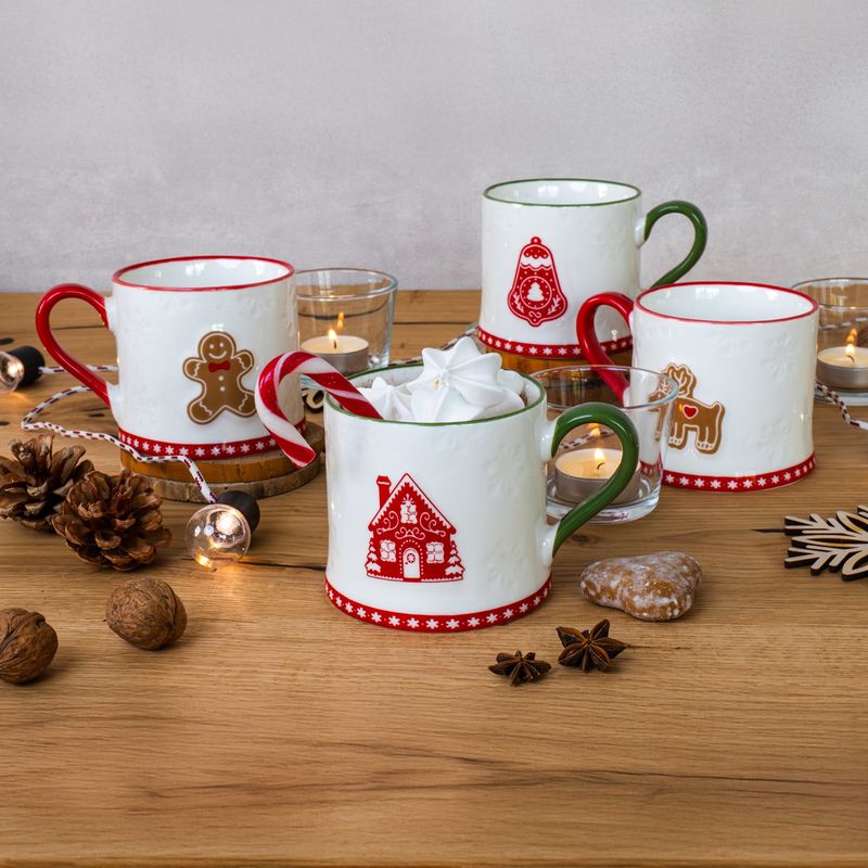 Casa si Gradina - Bucatarie si vesela - Cani si pahare - Cani si cesti - Cana AMBITION Cookies, cu motive de Craciun, 300ml, cupcake, portelan - Infinity.ro