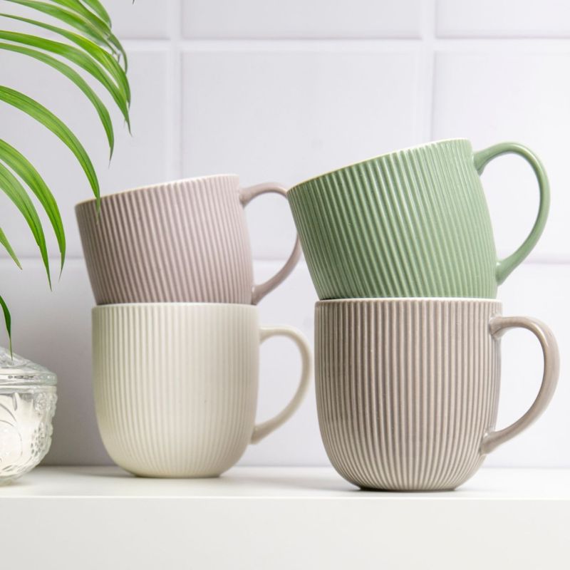 Casa si Gradina - Bucatarie si vesela - Cani si pahare - Cani si cesti - Cana AMBITION Curly, 360ml, portelan, gri deschis - Infinity.ro