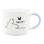 Casa si Gradina - Bucatarie si vesela - Cani si pahare - Cani si cesti - Cana AMBITION Mrau, 510ml, portelan, model pisica, maner albastru - Infinity.ro