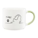 Casa si Gradina - Bucatarie si vesela - Cani si pahare - Cani si cesti - Cana AMBITION Mrau, 510ml, portelan, model pisica, maner verde - Infinity.ro