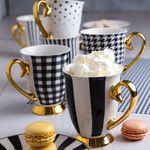 Casa si Gradina - Bucatarie si vesela - Cani si pahare - Cani si cesti - Cana cu talpa AMBITION Diana Gold, 300ml, portelan, dungi groase - Infinity.ro