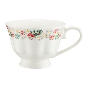 Ceasca cu talpa AMBITION Rosalia, 380ml, portelan, model floral