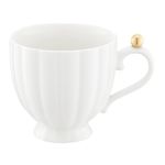 Casa si Gradina - Bucatarie si vesela - Cani si pahare - Cani si cesti - Ceasca AMBITION Curly Gold, 250ml, portelan, alb - Infinity.ro