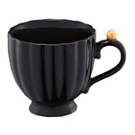 Casa si Gradina - Bucatarie si vesela - Cani si pahare - Cani si cesti - Ceasca AMBITION Curly Gold, 250ml, portelan, negru - Infinity.ro