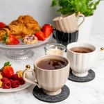 Casa si Gradina - Bucatarie si vesela - Cani si pahare - Cani si cesti - Ceasca AMBITION Curly Gold, 250ml, portelan, negru - Infinity.ro