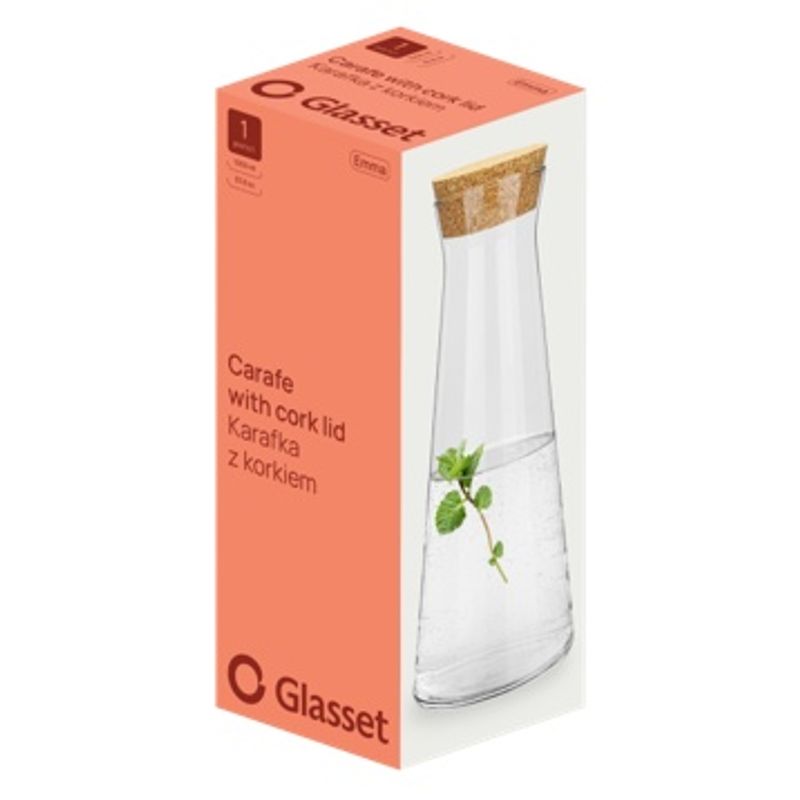 Casa si Gradina - Bucatarie si vesela - Accesorii bar - Carafe si decantoare - Carafa cu dop pluta TREND GLASS Emma, 1.145L, sticla - Infinity.ro
