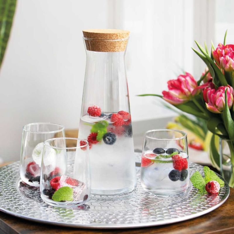 Casa si Gradina - Bucatarie si vesela - Accesorii bar - Carafe si decantoare - Carafa cu dop pluta TREND GLASS Emma, 1.145L, sticla - Infinity.ro