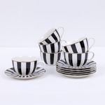 Casa si Gradina - Bucatarie si vesela - Vesela si tacamuri - Servicii de masa - Set servire ceai/cafea AMBITION Ribs, 12 piese, 6 persoane, portelan, dungi - Infinity.ro