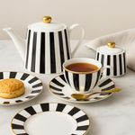 Casa si Gradina - Bucatarie si vesela - Vesela si tacamuri - Servicii de masa - Set servire ceai/cafea AMBITION Ribs, 12 piese, 6 persoane, portelan, dungi - Infinity.ro