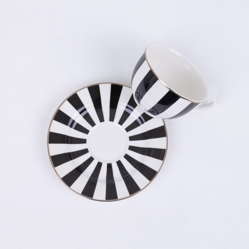 Casa si Gradina - Bucatarie si vesela - Vesela si tacamuri - Servicii de masa - Set servire ceai/cafea AMBITION Ribs, 12 piese, 6 persoane, portelan, dungi - Infinity.ro