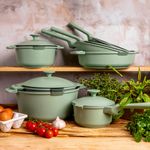 Casa si Gradina - Bucatarie si vesela - Vase pentru gatit - Oale si cratite - Cratita cu capac AMBITION Fern, 16cm, 1.4L, invelis Qualum Basic, inductie - Infinity.ro