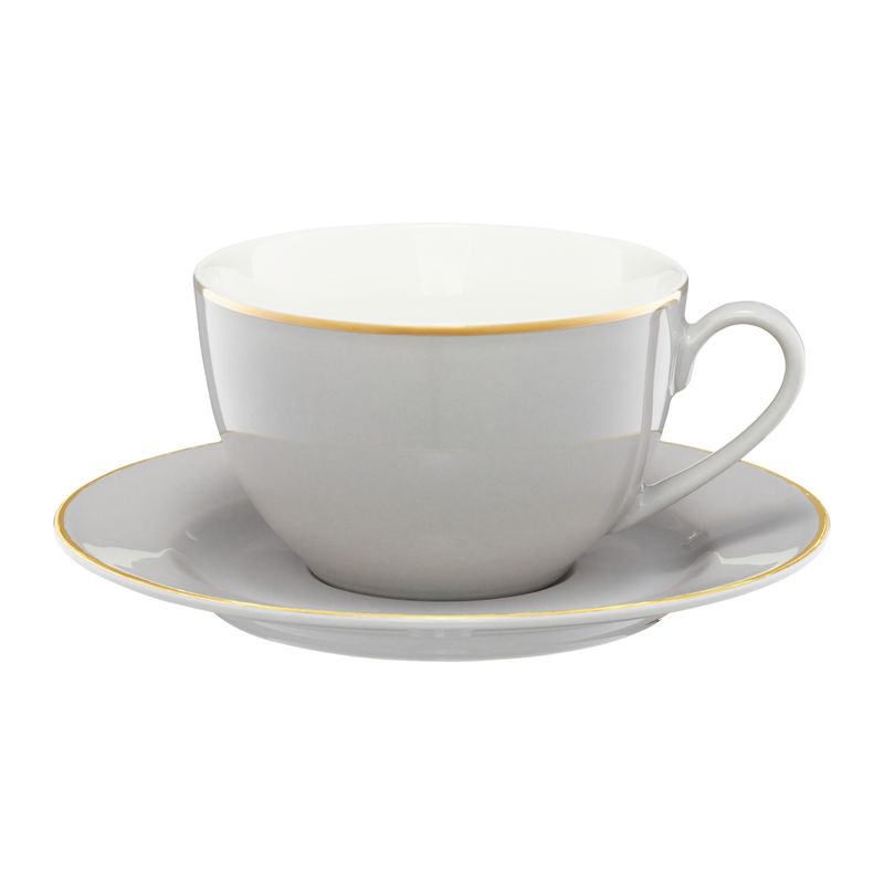 Casa si Gradina - Bucatarie si vesela - Vesela si tacamuri - Vesela pentru servire - Farfurioara suport ceasca 15.5cm, portelan, gri, AMBITION Royal - Infinity.ro