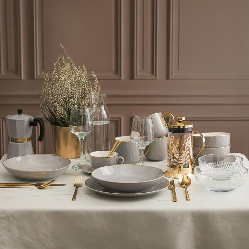 Casa si Gradina - Bucatarie si vesela - Vesela si tacamuri - Vesela pentru servire - Farfurioara suport ceasca 15.5cm, portelan, gri, AMBITION Royal - Infinity.ro