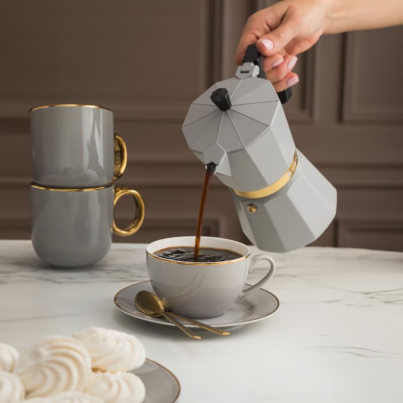 Casa si Gradina - Bucatarie si vesela - Vesela si tacamuri - Vesela pentru servire - Farfurioara suport ceasca 15.5cm, portelan, gri, AMBITION Royal - Infinity.ro