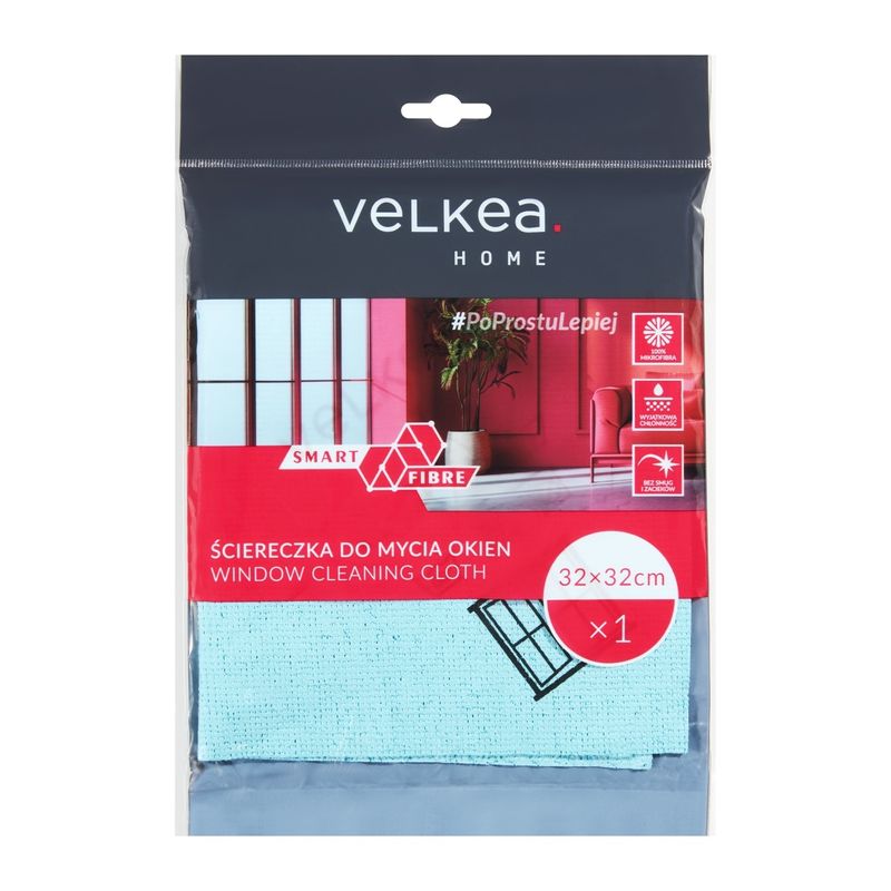 Market - Curatenie si intretinere casa - Produse bucatarie - Lavete si bureti - Laveta curatare geamuri, microfibra, Smart Fiber, 33 x 32 cm, VELKEA - Infinity.ro
