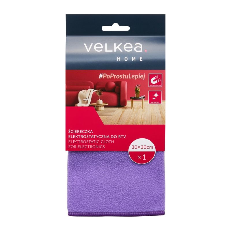 Market - Curatenie si intretinere casa - Produse bucatarie - Lavete si bureti - Laveta electrosatatica curatare echipamente electronice, poliester, 30 x 30 cm, VELKEA - Infinity.ro