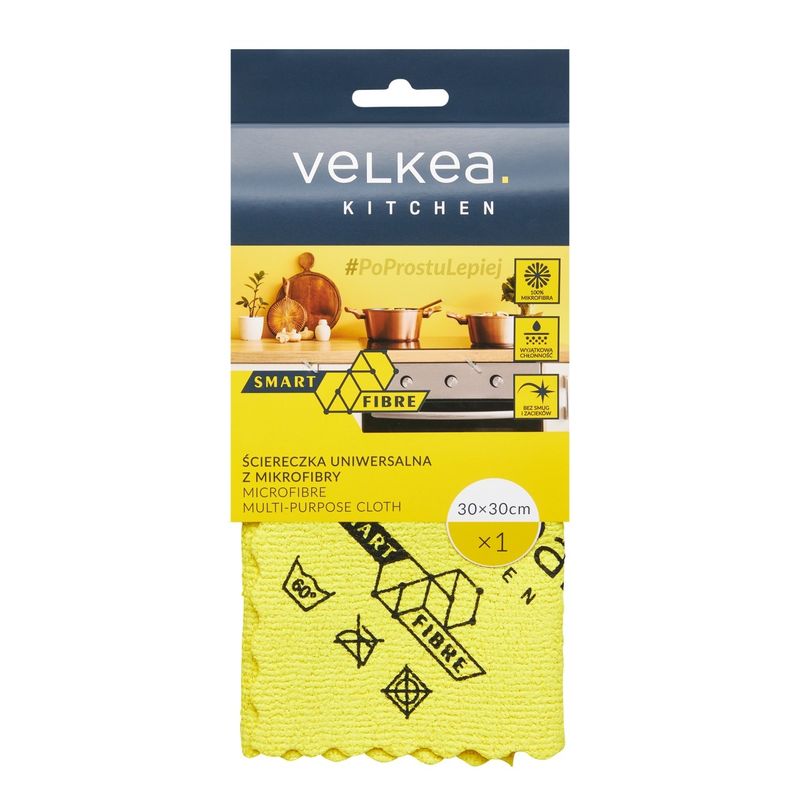 Market - Curatenie si intretinere casa - Produse bucatarie - Lavete si bureti - Laveta universala pentru bucatarie, microfibra, Smart Fiber, 30 x 30 cm, VELKEA - Infinity.ro