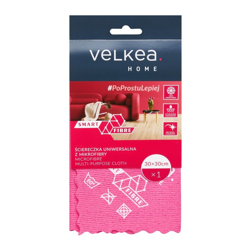 Market - Curatenie si intretinere casa - Produse bucatarie - Lavete si bureti - Laveta universala pentru uz casnic, microfibra, Smart Fiber, 30 x 30 cm, VELKEA - Infinity.ro