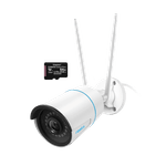 Casa si Gradina - Electrice - Smart Home - Camere de supraveghere - Pachet camera de supraveghere cu Card MicroSD 64 GB, Reolink RLC 510WA WIFI, rezolutie de 5MP Super HD - Infinity.ro