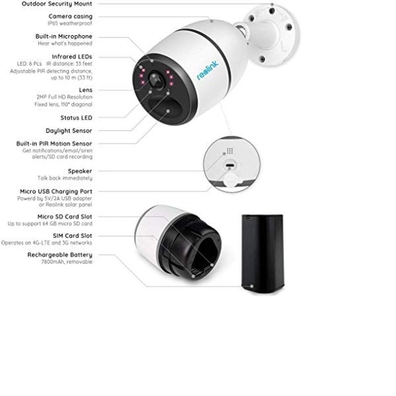 Casa si Gradina - Electrice - Smart Home - Camere de supraveghere - Camera de supraveghere Reolink Go cu panou solar, baterie reincarcabila, 4G - LTE, rezolutie Full HD, senzor de miscare - Infinity.ro