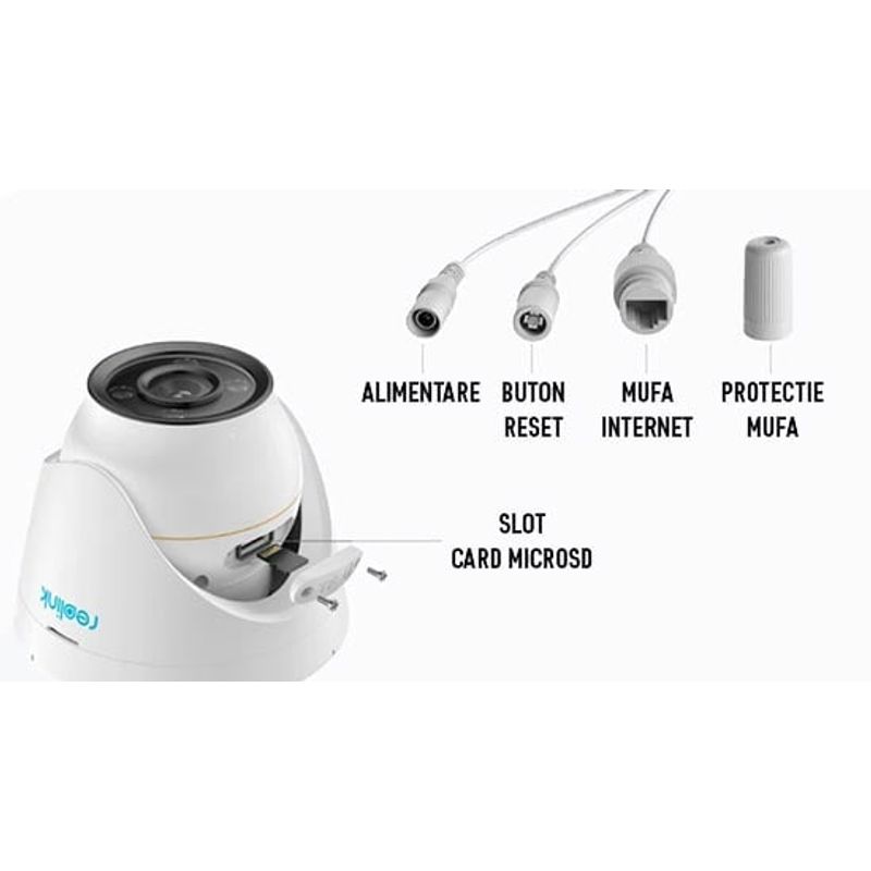 Casa si Gradina - Electrice - Smart Home - Camere de supraveghere - Camera de supraveghere Reolink RLC 1224A PoE, rezolutie 12MP, detectare Persoana/Vehicul, vedere nocturna color - Infinity.ro