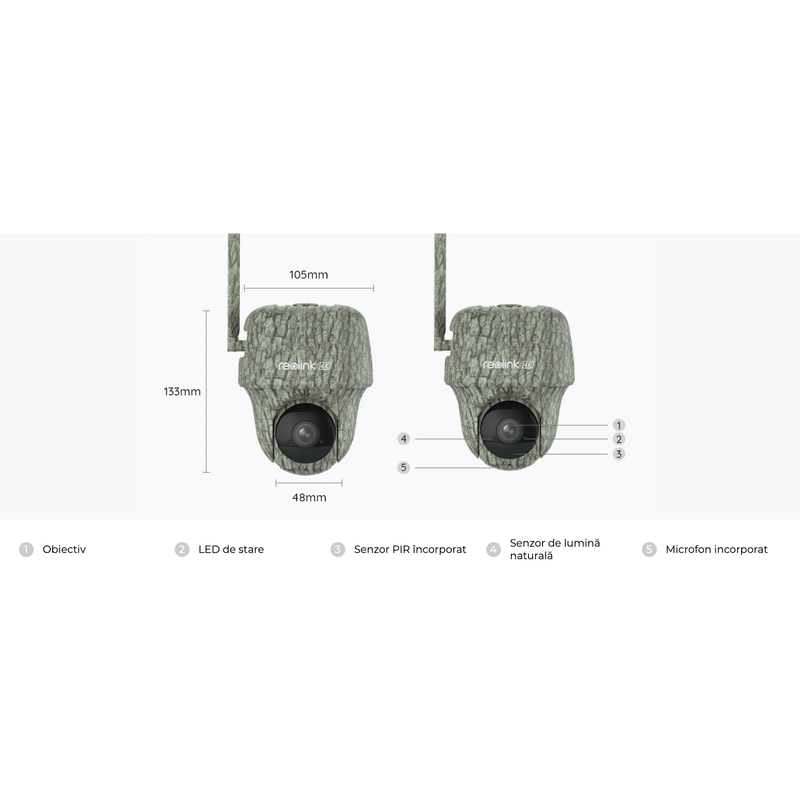 Casa si Gradina - Electrice - Smart Home - Camere de supraveghere - Camera de supraveghere Reolink Ranger GO PT G450 cu panou solar, GSM / LTE / 4G,  4K / 8 MP, detectare persoane/animale - Infinity.ro