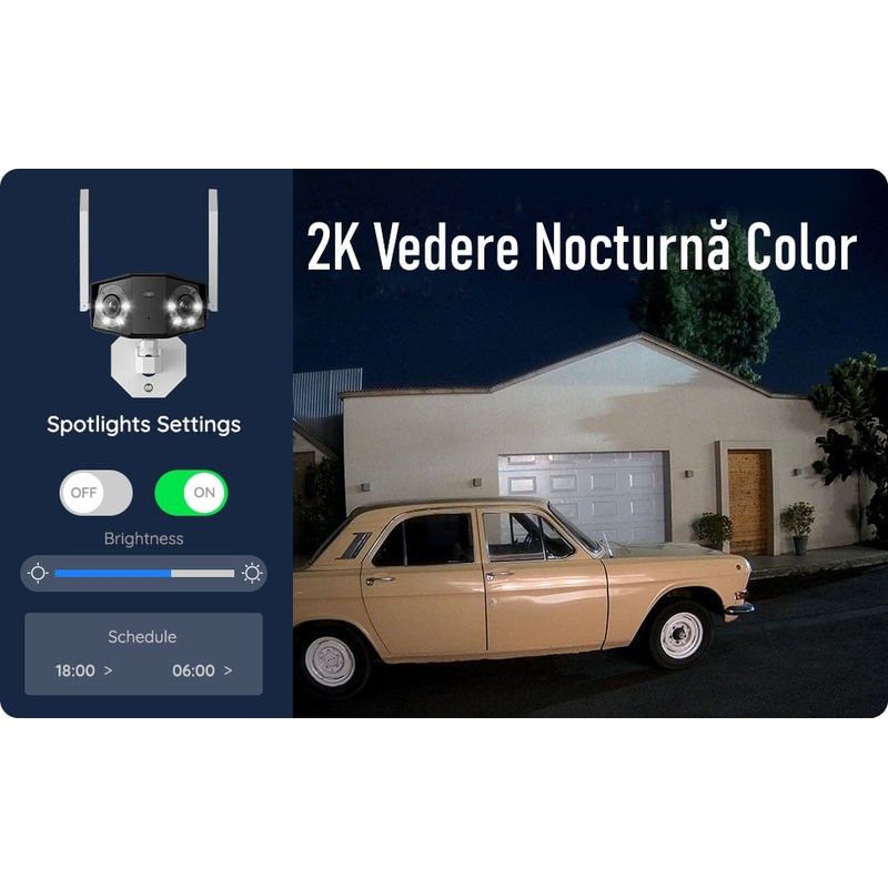 Casa si Gradina - Electrice - Smart Home - Camere de supraveghere - Camera de supraveghere Reolink DUO 2 WIFI cu lentile duble, rezolutie de 8MP, detectare Persoana/Vehicul - Infinity.ro
