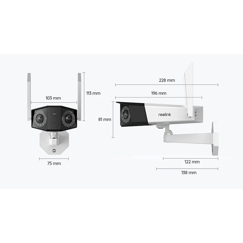 Casa si Gradina - Electrice - Smart Home - Camere de supraveghere - Camera de supraveghere Reolink DUO 2 WIFI cu lentile duble, rezolutie de 8MP, detectare Persoana/Vehicul - Infinity.ro
