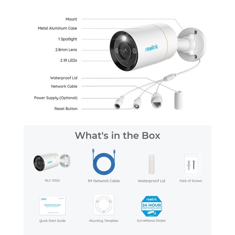 Casa si Gradina - Electrice - Smart Home - Camere de supraveghere - Camera de supraveghere Reolink P340, PoE, rezolutie 12MP, detectare Persoana/Vehicul, vedere nocturna color - Infinity.ro