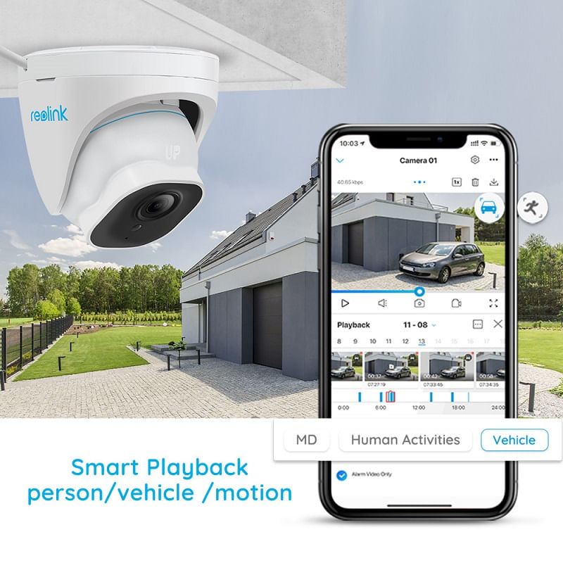 Casa si Gradina - Electrice - Smart Home - Camere de supraveghere - Pachet camera de supraveghere cu Card MicroSD 64 GB, Reolink RLC 820A, rezolutie de 8MP (4K) - Infinity.ro