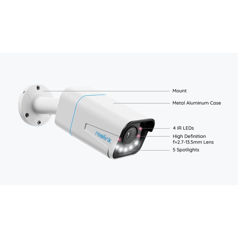 Casa si Gradina - Electrice - Smart Home - Camere de supraveghere - Camera de supraveghere Reolink RLC 811A cu AI, detectare Persoana/Vehicul, zoom optic 5x, rezolutie de 8MP (4K) - Infinity.ro