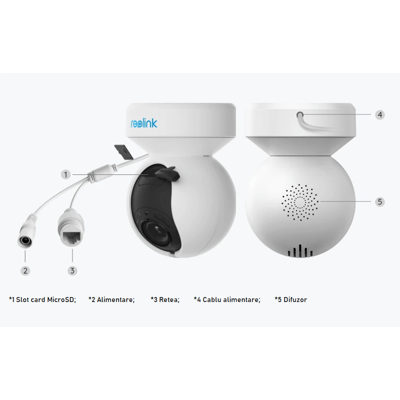 Casa si Gradina - Electrice - Smart Home - Camere de supraveghere - Camera de supraveghere Reolink E1 Outdoor E540 cu PTZ, WIFI, Auto Tracking, rezolutie 5MP Super HD - Infinity.ro