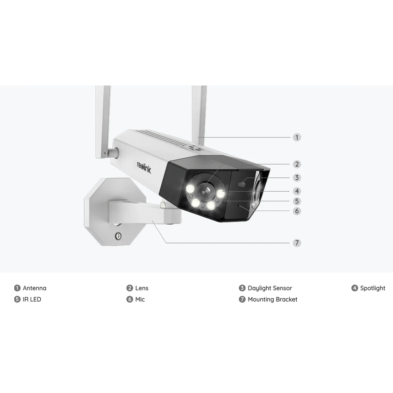 Casa si Gradina - Electrice - Smart Home - Camere de supraveghere - Camera de supraveghere Reolink W730, WIFI cu lentile duble, rezolutie de 8MP, detectare Persoana/Vehicul - Infinity.ro