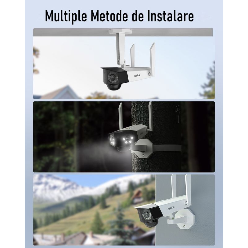 Casa si Gradina - Electrice - Smart Home - Camere de supraveghere - Camera de supraveghere Reolink DUO 4G cu panou solar - LTE si baterie reincarcabila, 2K, detectare Persoana/Vehicul - Infinity.ro